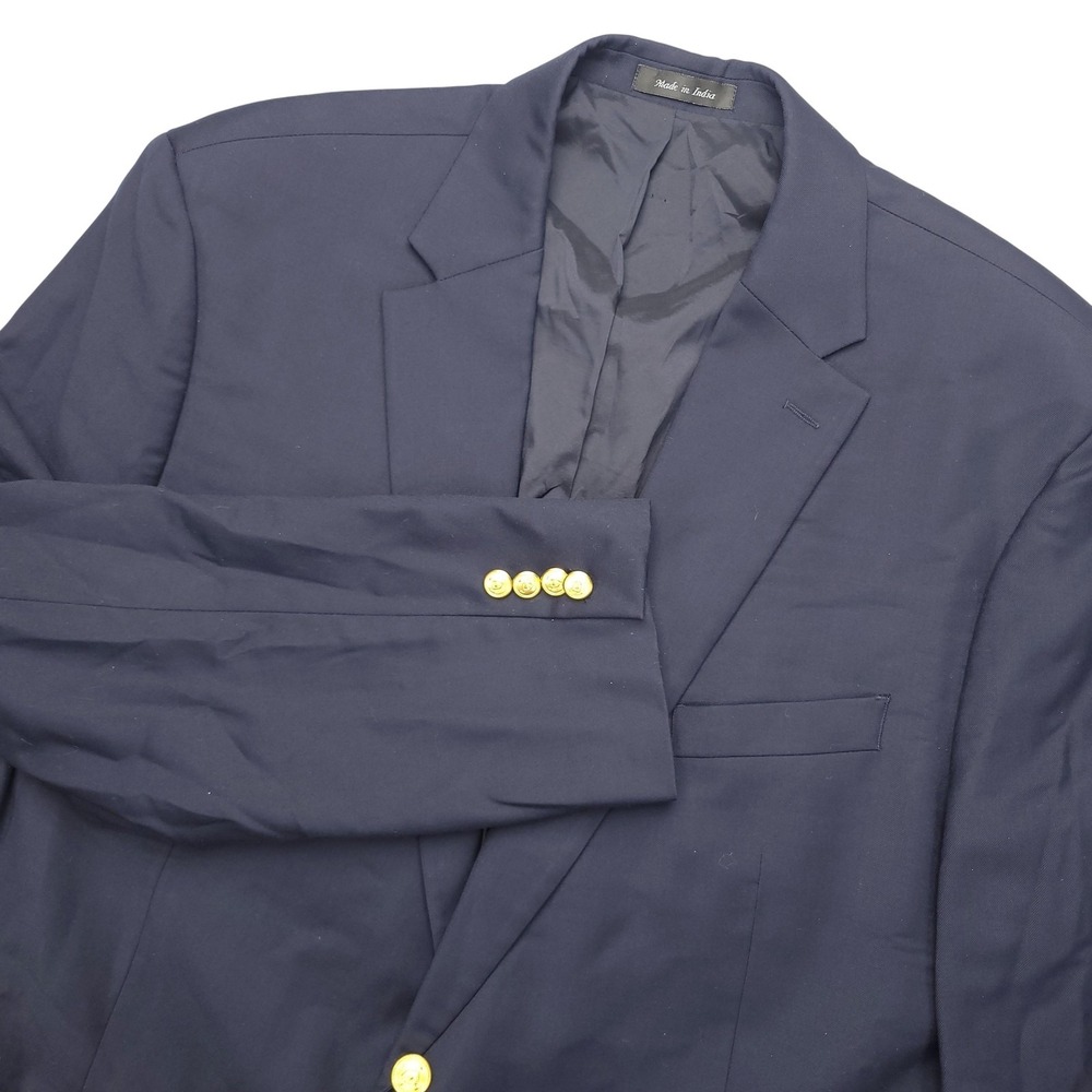 Lauren Ralph Lauren Blazer Mens 48L Blue Wool‎ Gold Button Sport Coat Jacket